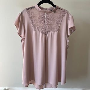 Express top with lace detail